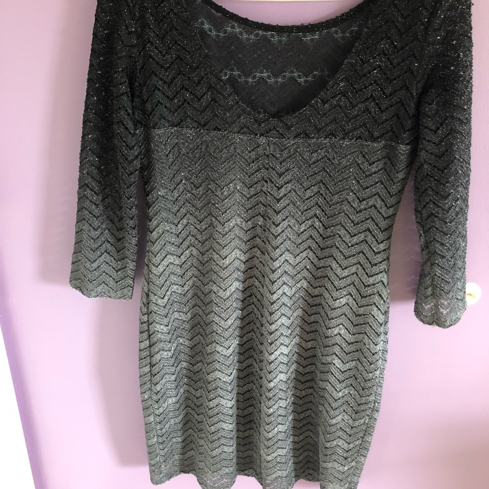 Silver to black ombré bodycon dress